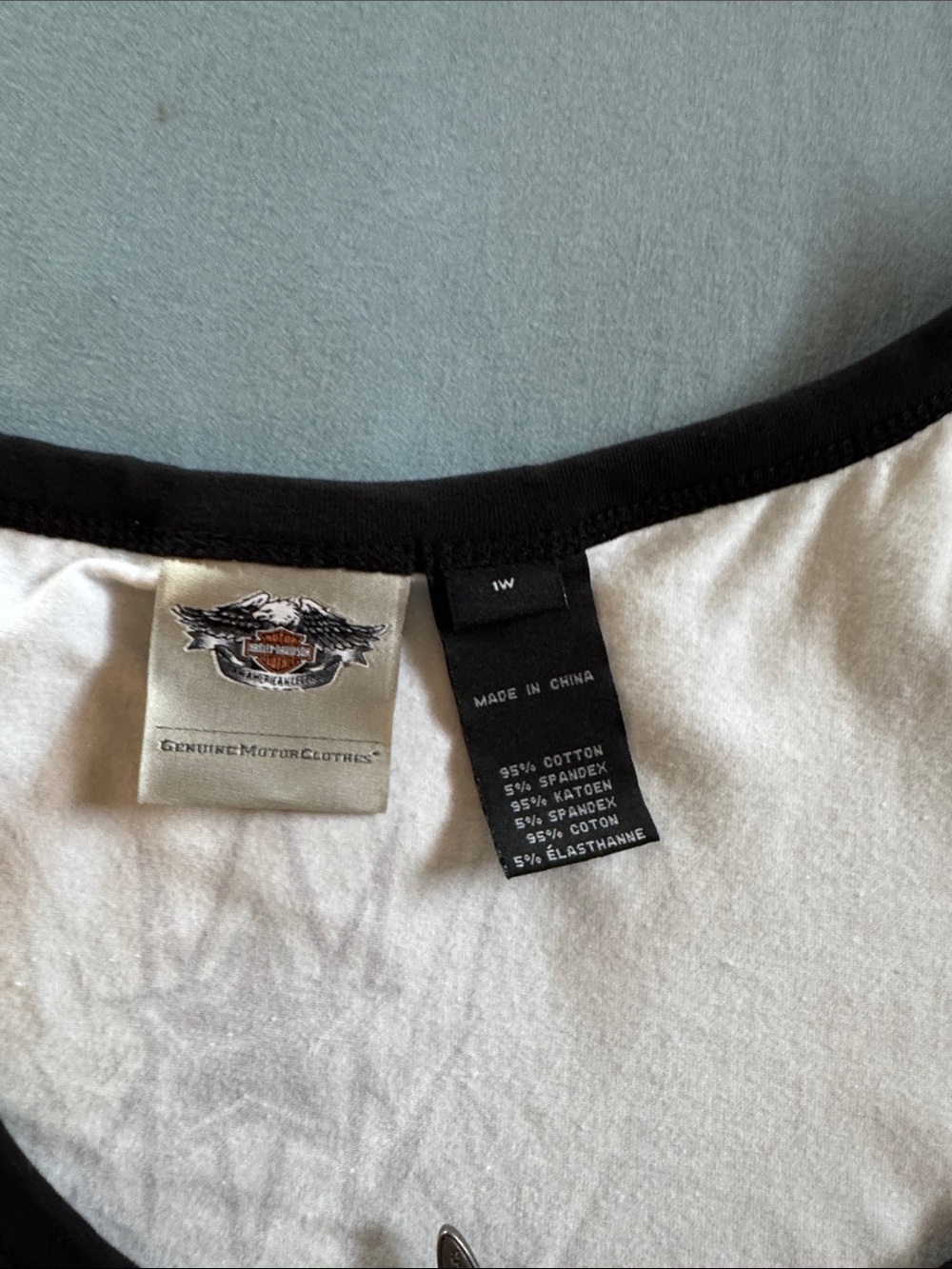 Harley-Davidson White Tank with Black Trim and Logo - Picture 2 of 5